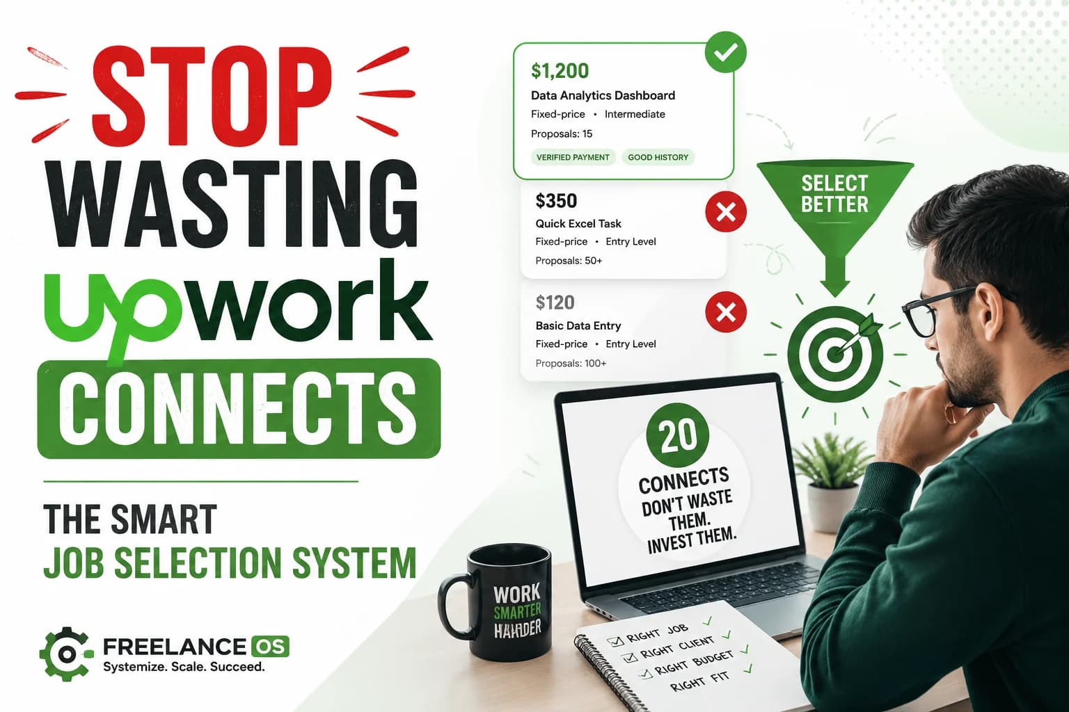 How to Stop Wasting Upwork Connects: A Data-Backed Job Selection System